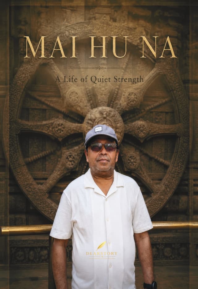 DearStory legacy birthday book cover titled Mai Hu Na — A Life of Quiet Strength, created as a daughter's gift to her father.