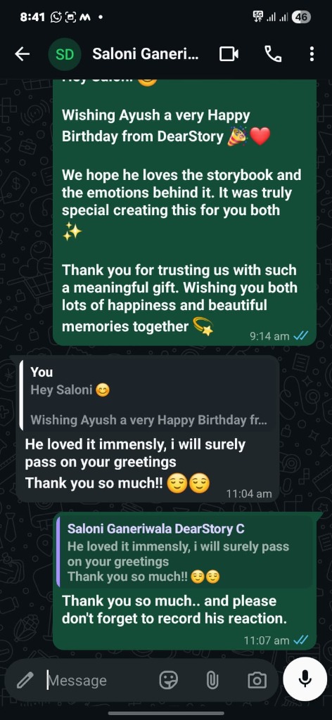 Saloni Ganeriwala Birthday Response Screenshot