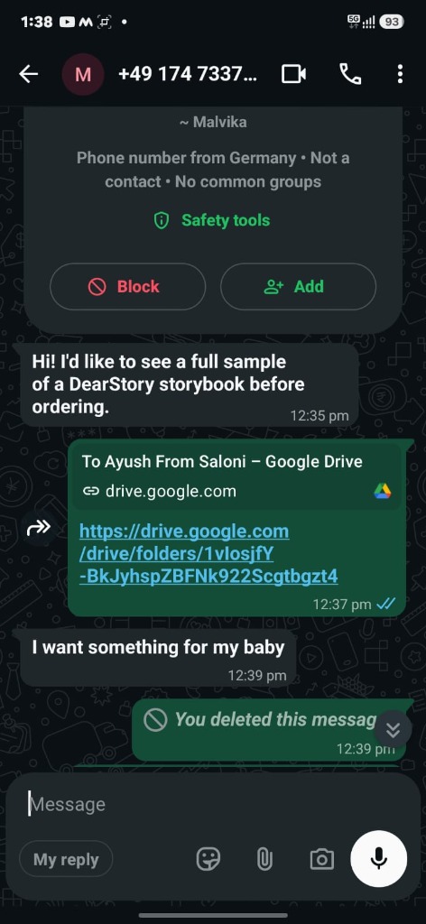 Germany Customer WhatsApp Inquiry (+49 Country Code)
